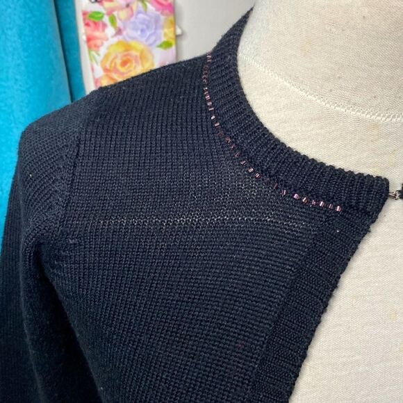 🌷 Guess 🌷 Black Wool  Crop Cardigan Sweater - Picture 4 of 8